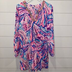 Lilly Pulitzer Colby Colony Coral Romper Womens Size Large